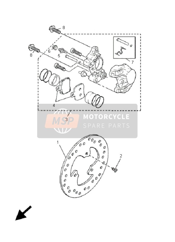 Yamaha YP125E MAJESTY 2009 Rear Brake Caliper for a 2009 Yamaha YP125E MAJESTY